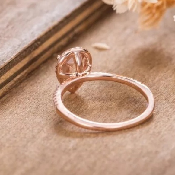 18k RG/925 Morganite and Diamond Ring - Picture 4 of 6